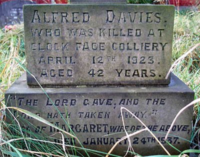 Alfred Davies memorial Sutton Parish Churchyard