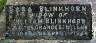 Sara Blinkhorn grave - Contributed by Andrea Ruddick