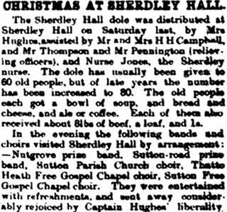 Christmas at Sherdley Hall, Sutton, St.Helens 1899