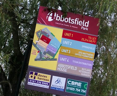 Abbotsfield Park Industrial Estate sign