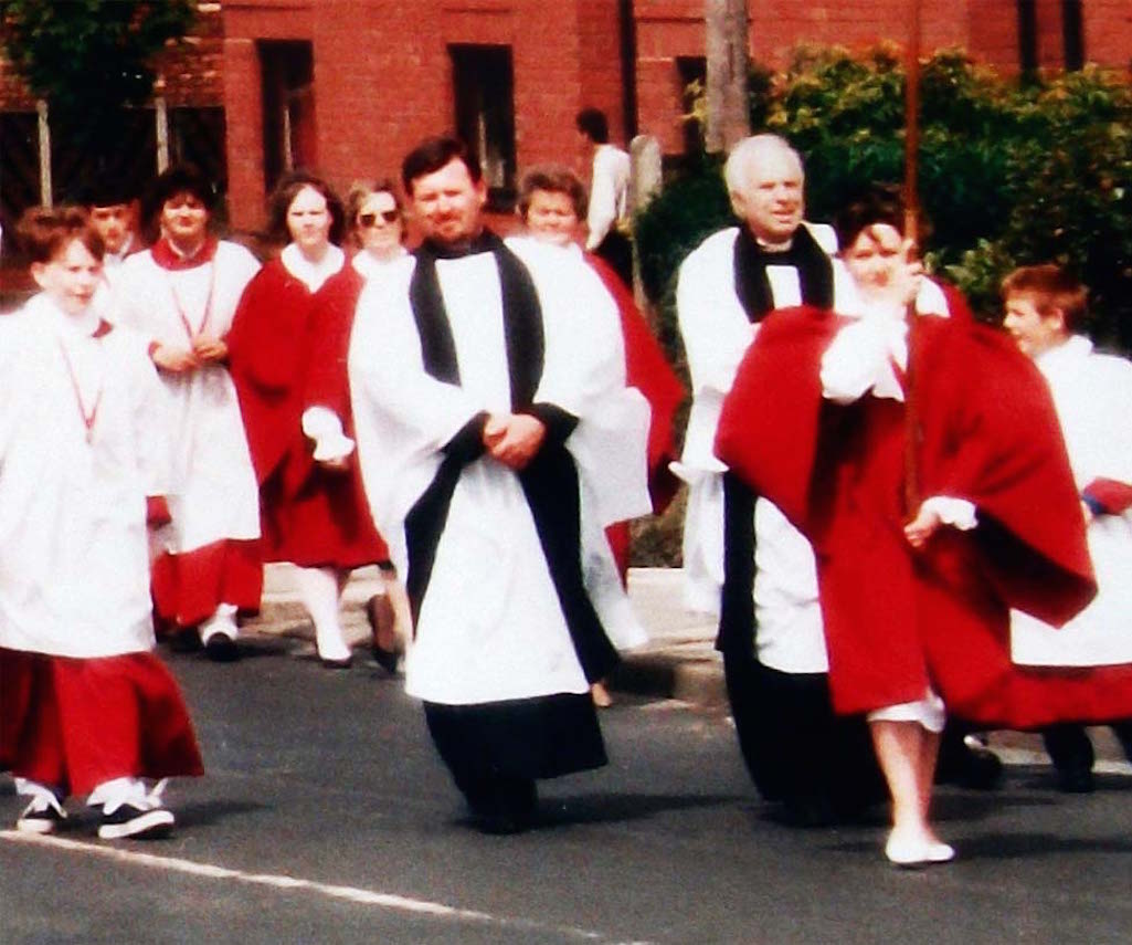 Revd. S.A. Mather and Rev. M. Soulsby at St.Nicholas Gala day, Sutton in 1987