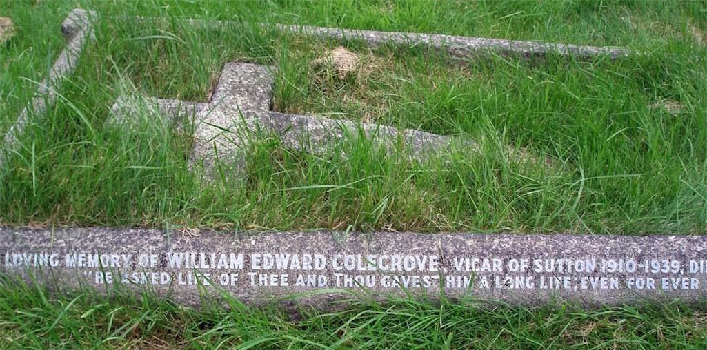 The grave of Rev. Colegrove Vicar of Sutton, St.Helens