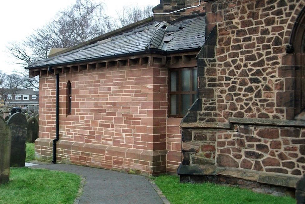 Part of the extension to St.Nicholas Church which caused an issue with St.Helens Council for five years
