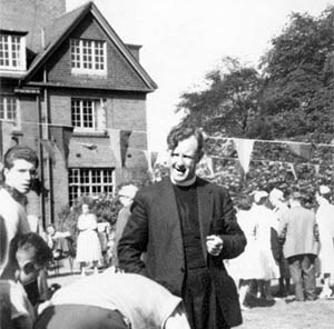 Rev. Reg. Smith at a garden party at the vicarage in Sutton, St.Helens