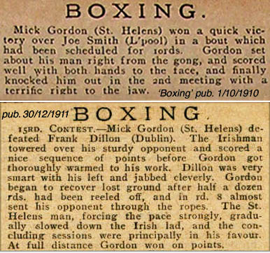 Mick Gordon fights in 'Boxing' magazine