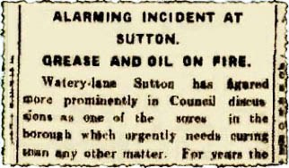 St.Helens Reporter article from 1915 on Sutton Brook on fire