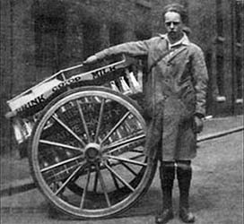 Frank Jones on his Prescot milkround c.1930