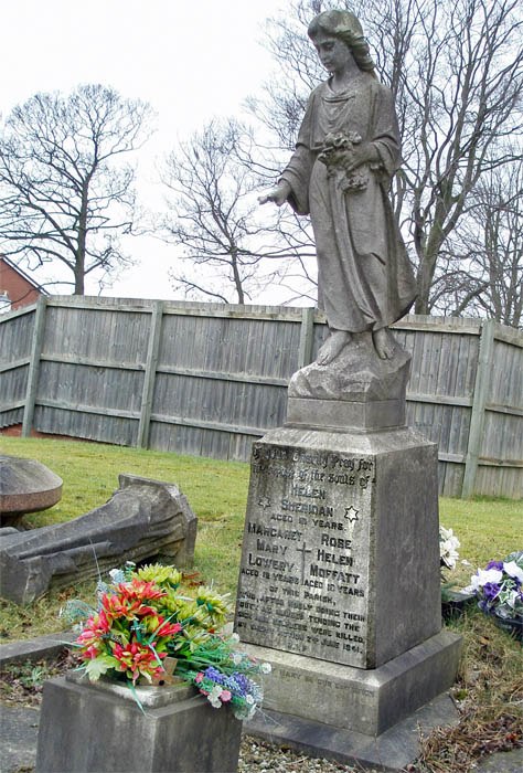 Memorial to Sutton nurses, Helen Sheridan, Rose Moffat and Margaret Lowery in St.Annes churchyard St.Helens